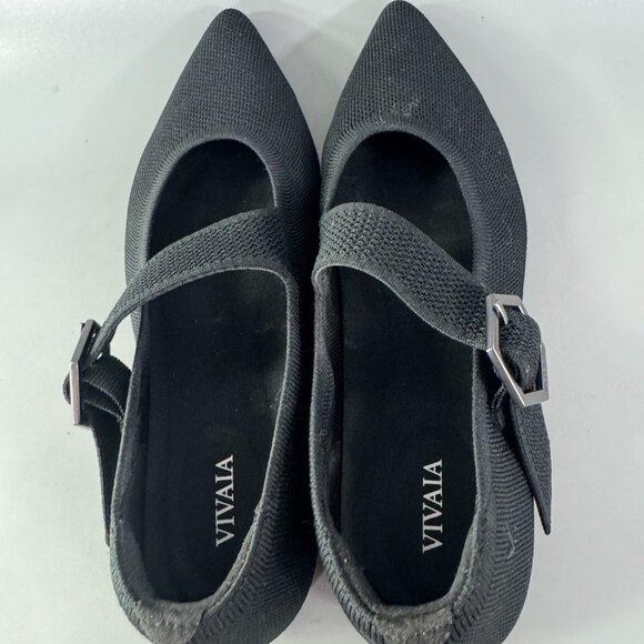 Vivaia Pointed-toe Mary-Jane Flats (Maria) in Black, Size 39.5 - Picture 8 of 14
